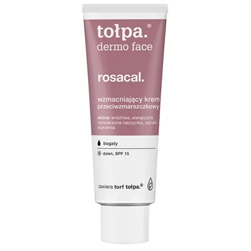 Tołpa Dermo Face, Rosacal, Wzmacniający krem przeciwzmarszczkowy na dzień bogaty SPF 15