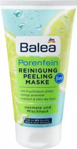Balea Porenfein 3 in 1 Reinigung Peeling Maske (Maska oczyszczająca pory 3 w 1 z kwasami owocowymi)