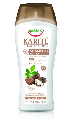 Equilibra Karite, Shampoo Nutriente (Szampon intensywnie odżywiający z masłem shea)
