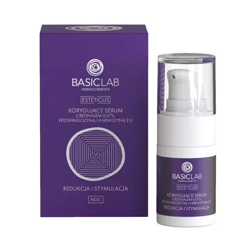 BasicLab Dermocosmetics Korygujące serum z retinalem 0,07%, fitosfingozyną i karnozyną 2.0 `Redukcja i stymulacja` - 2