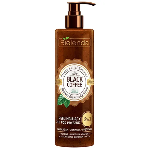 Bielenda Stress Relief Naturals, Peelingujący żel pod prysznic 2 w 1 `Black Coffee` - 1