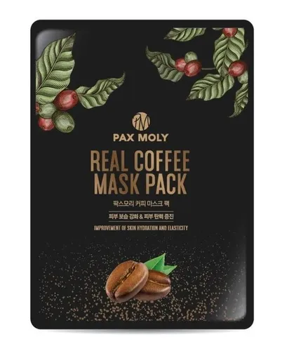 Pax Moly Real Coffee Mask Pack (Maska w płachcie odmładzająco-rozświetlająca z ekstraktem z kawy)