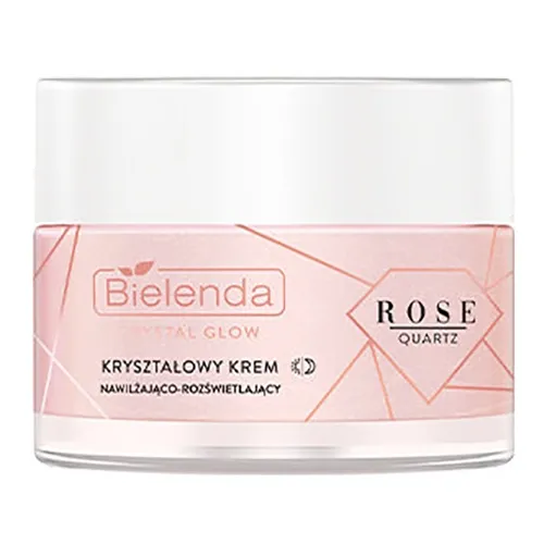 Bielenda Crystal Glow Rose Quartz, Kryształowy krem nawilżająco-rozświetlający