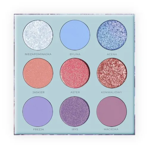 Glam Shop Kolekcja Kwiatowa, GlamBOX,  Paleta 9 cieni do powiek `Niezapominajka` - 1