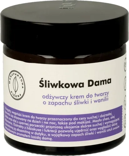 Manufaktura Piękna Odżywczy krem do twarzy o zapachu ślwki i wanilii `Śliwkowa Dama`