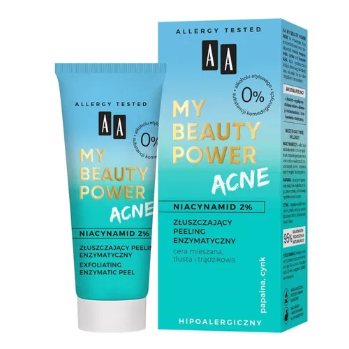AA My Beauty Power Acne, Złuszczający peeling enzymatyczny `Niacynamid 2%`
