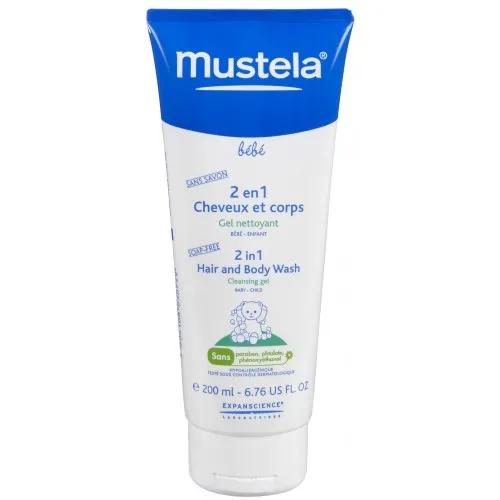 Mustela Bebe, 2 in 1 Hair and Body Wash (2w1 Szampon i żel do mycia głowy i ciała)