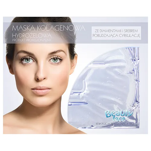 Beauty Face Odżywiająca przeciwzmarszczkowa maska kolagenowa z diamentami i drobinkami srebra