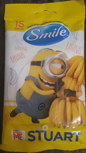 Smile Minions, Nawilżane chusteczki odświeżające o zapachu banana