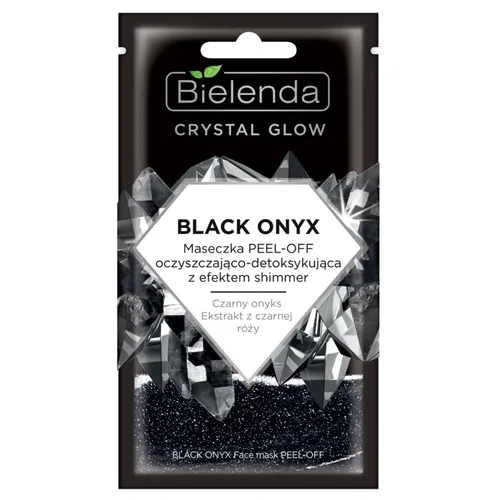 Bielenda Crystal Glow, Maseczka peel-off oczyszczająco-detoksykująca z efektem shimmer `Black Onyx`