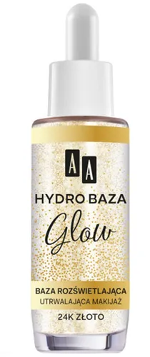 AA Wings of Color Hydro Baza Glow, Baza rozświetlająca utrwalająca makijaż `24K złoto`