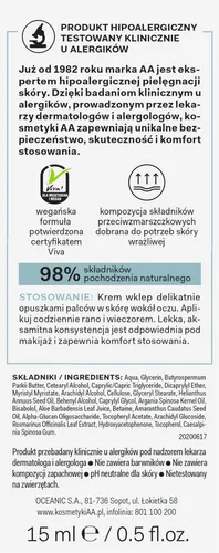 AA Cera Wrażliwa Przeciw Zmarszczkom, Nawilżający krem po oczy - 3