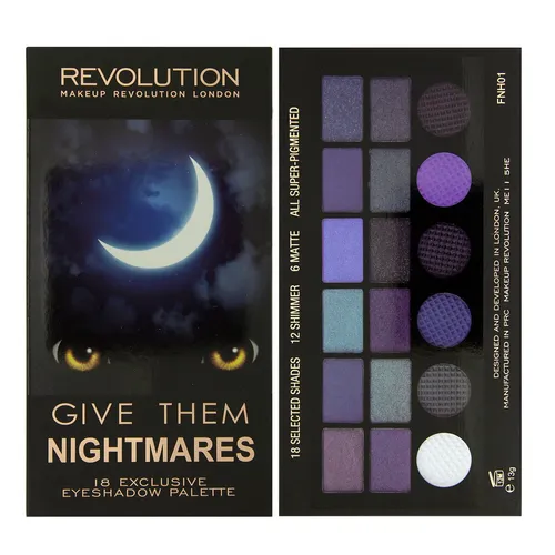 Revolution Beauty (Makeup Revolution) Give Them Nightmares, Eyeshadow Palette (Paleta 18 cieni do powiek)
