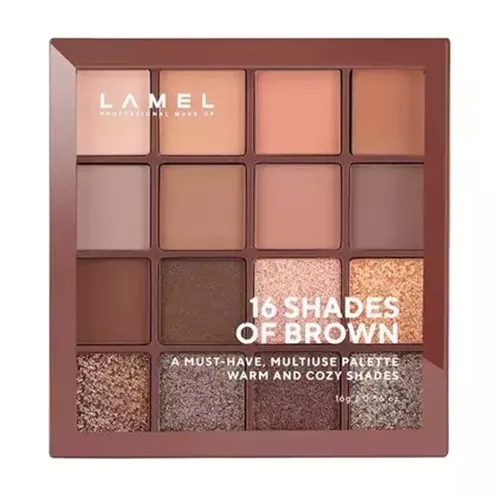 Lamel Professional 16 Shades of Brown Eyeshadow Palette (Paleta cieni do powiek)