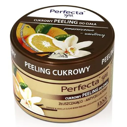 Perfecta SPA, Cukrowy peeling do ciała złuszczająco - antycellulitowy waniliowo - pomarańczowy