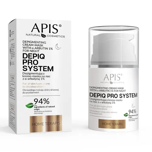 Apis DEPIQ Pro System, Depigmentująca kremo-maska na noc z α-arbutyną 1%