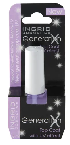 Ingrid Cosmetics Generation X, Top Coat with UV Effect (Lakier do paznokci świecący w UV)