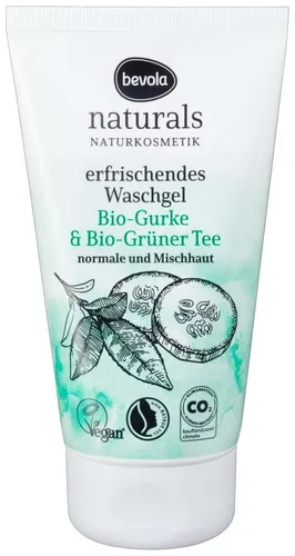 Bevola Erfrischendes Waschgel Bio-Gurke & Bio-gruner Tee (Żel do mycia twarzy z ekstraktem z ogórka i zieloną herbatą)