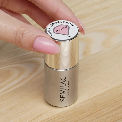 Semilac BB Base Rose (Upiększająca baza kauczukowa) - 2