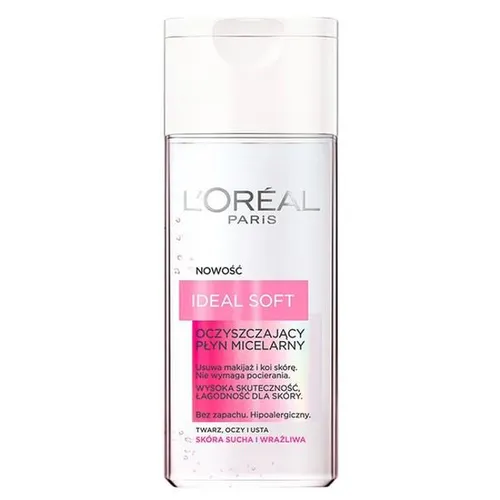 L'Oreal Paris Ideal Soft, Oczyszczający płyn micelarny do cery suchej i wrażliwej