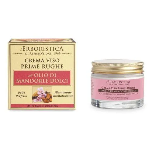 Athena's Erboristica Natura 24H, Crema Viso Prime Rughe (Nawilżający krem do twarzy z olejkiem migdałowym - pierwsze zmarszczki)