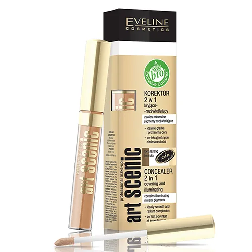 Eveline Cosmetics Art Scenic (Korektor w płynie 2 w 1 kryjąco - rozświetlający)