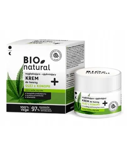 Instytut dermokosmetyków Ideepharm Sp. z o.o. Bio Natural, Krem wygładzająco-ujędrniający do twarzy z olejem z konopii