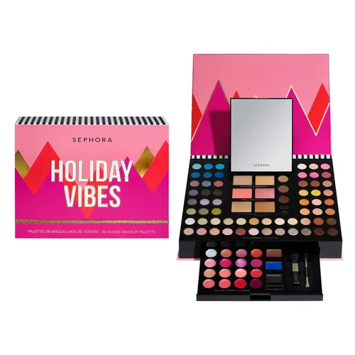 Sephora Holiday Vibes, Makeup Palette (Paleta do makijażu 88 odcieni i 2 pędzle)