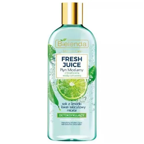 Bielenda Fresh Juice, Detoksykujący płyn micelarny z bioaktywną woda cytrusową `Sok z limonki + kwas salicylowy i micele`