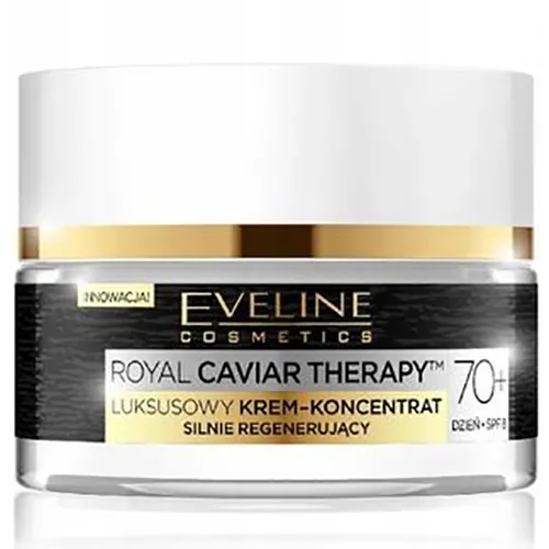 Eveline Cosmetics Caviar Therapy 70+, Redukcja zmarszczek i regeneracja komórek, Krem-eliksir na noc multiodżywczy