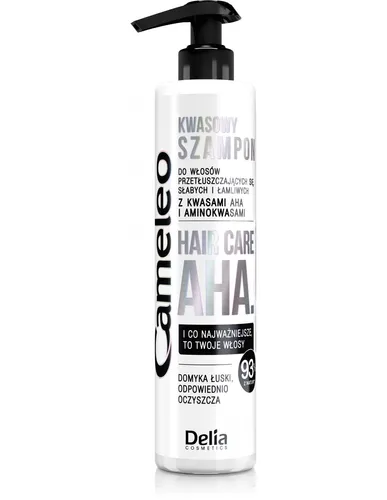 Delia Cameleo, Hair Care AHA, Kwasowy szampon do włosów przetłuszczających się, słabych i łamliwych z kwasami AHA i aminokwasami