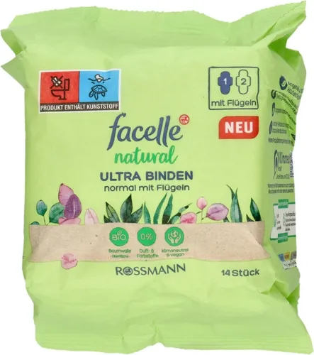 Facelle Natural Ultra Binden mit Flugeln (Podpaski higieniczne ze skrzydełkami)