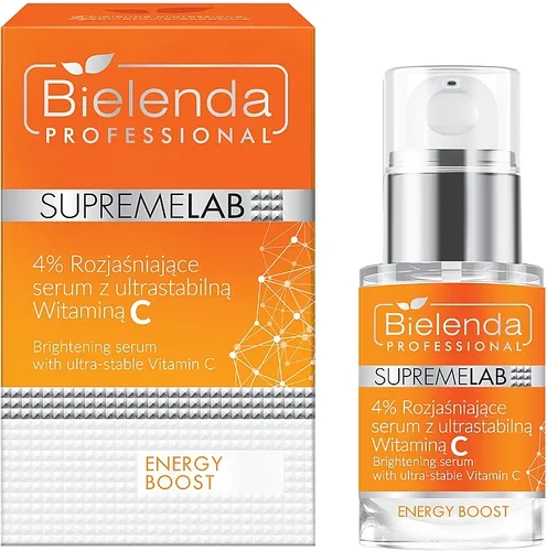 Bielenda Professional SUPREMELAB Energy Boost, 4 % rozjaśniające serum z ultrastabilną Witaminą C