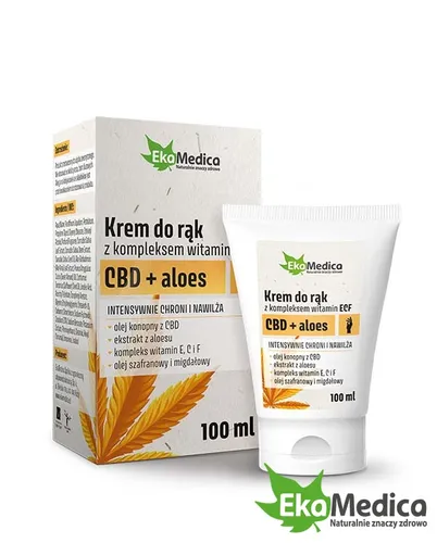 EkaMedica Krem do rąk z kompleksem witamin E, C, F `CBD + aloes`