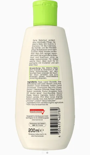 Alterra Baby, 2 in 1 Dusche & Shampoo (Żel pod prysznic i szampon 2 w 1 dla niemowląt) - 2