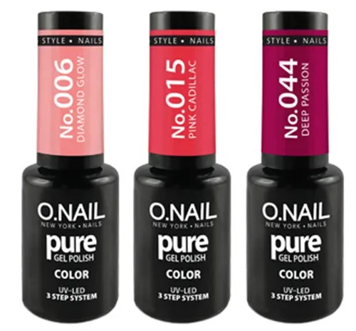 O.Nail UV - LED 3 Step System, Pure Gel Polish Color (Lakier hybrydowy)