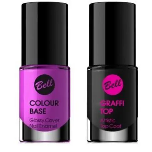 Bell Graffi Nails Set (Lakier pękający i baza)
