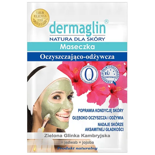 Dermaglin Maseczka oczyszczająco - odżywcza z zieloną glinką kambryjską, jedwabiem i  olejkiem jojoba - 1