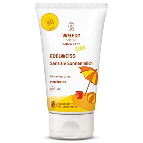 Weleda Baby & Kids Sun, Edelweiss Sensitiv, Sonnenmilch LSF 30 (Dziecięcy krem do opalania)