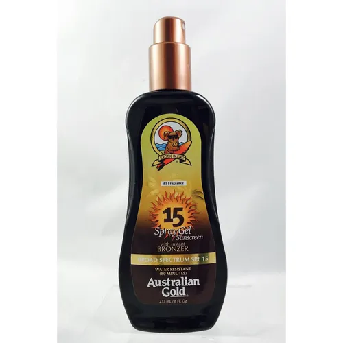 Australian Gold Spray Gel Sunscreen SPF 15 (Przeciwsłoneczny żel w sprayu z bronzerem)