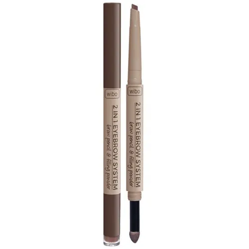 Wibo 2 in 1 Eyebrow System, Kredka i puder w gąbce do brwi
