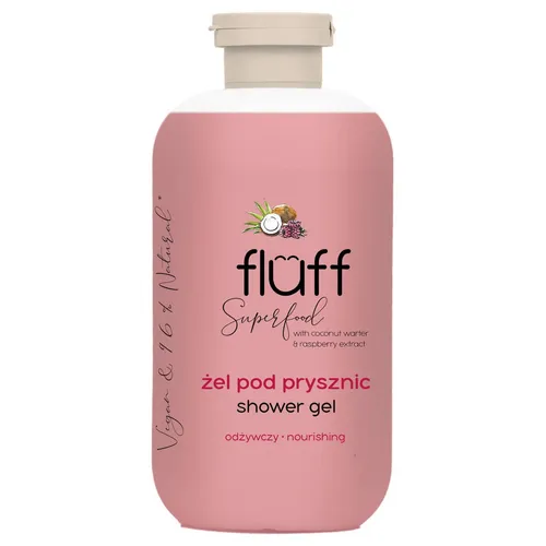 Fluff Superfood, Nourishing Shower Gel (Odżywczy żel pod prysznic `Kokos i malina`)
