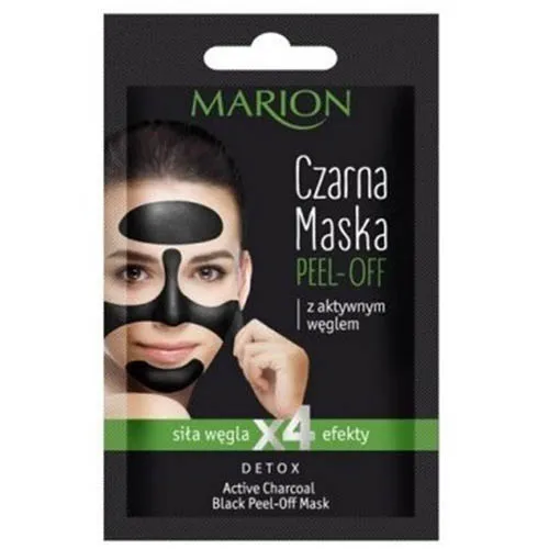 Marion Detox, Active Charcoal Black Peel - Off Mask (Czarna maska peel - off z aktywnym węglem) - 1