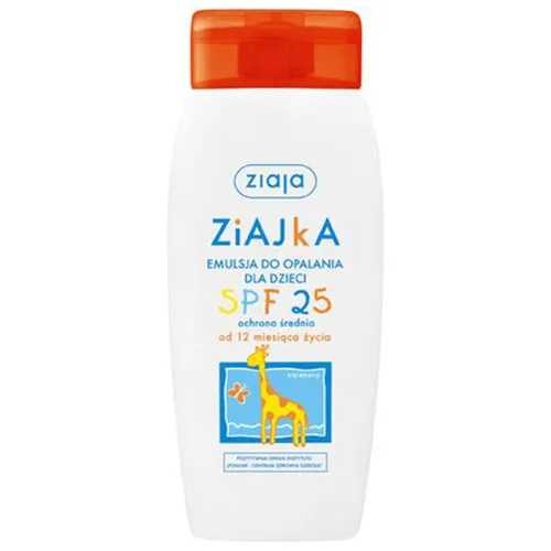 Ziaja Ziajka, Emulsja do opalania dla dzieci SPF 25 - średnia ochrona