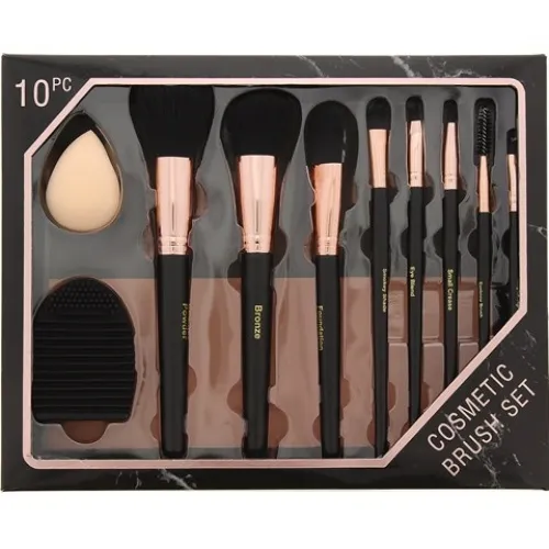 Max & More 10 PSC Cosmetic Brush Set (Zestaw pędzli do makijażu) - 1