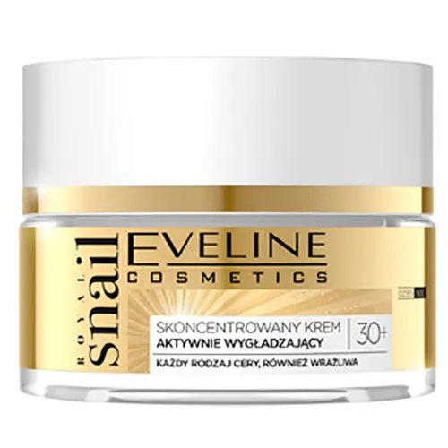 Eveline Cosmetics Royal Snail, 30+ Skoncentrowany krem aktywnie wygładzający na dzień i noc