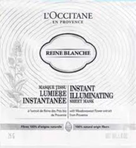 L'Occitane Reine Blanche Masque Tissu Lumiere Instantanee (Rozświetlająca maseczka w płachcie)