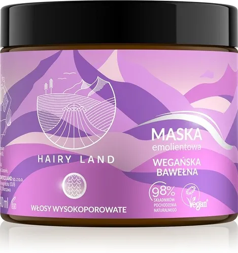 Hairy Land Maska emolientowa do włosów wysokoporowatych `Wegańska bawełna`
