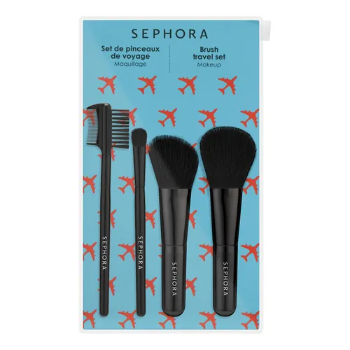 Sephora Collection, Brush Travel Set (Zestaw podróżny 4 pędzelków)