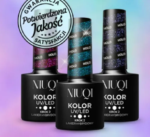 Niuqi Lakier hybrydowy UV/lED `Holo brokat` - 1